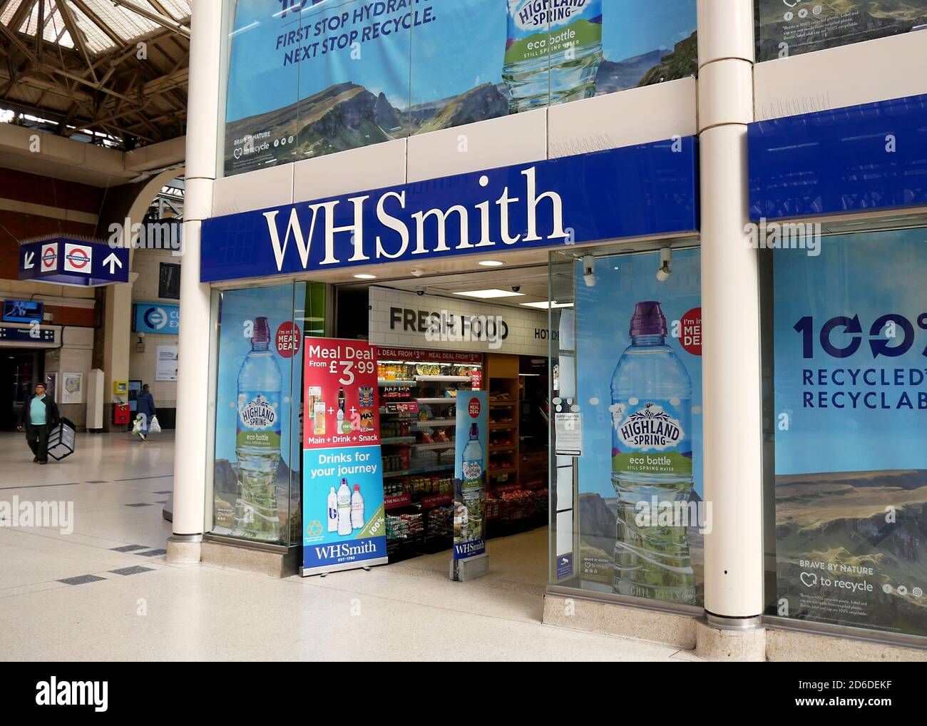 An open WHSmith store in Victoria Station the day after Prime Minister Boris Johnson put the UK in lockdown to help curb the spread of the coronavirus Stock Photo