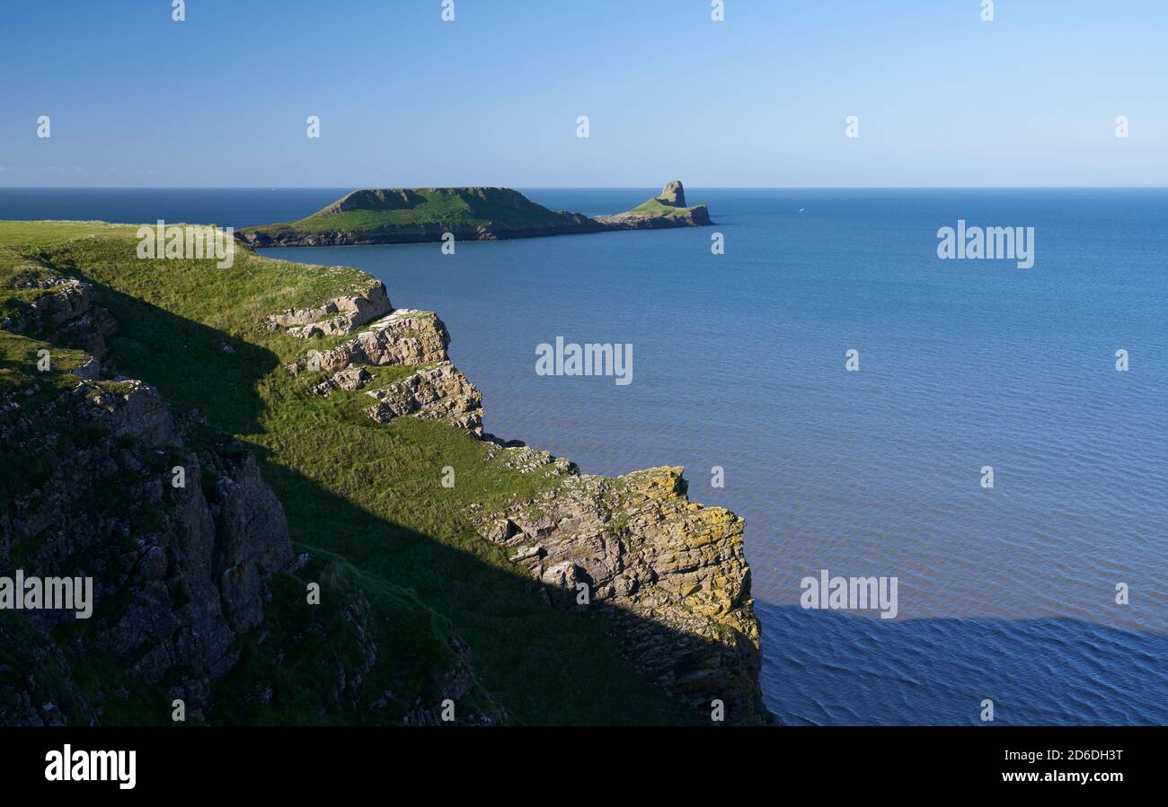 Worm's Head, Gower Peninsula, Swansea, Wales Stock Photo