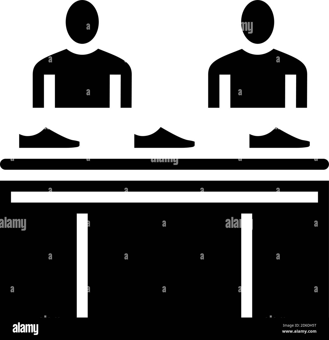 shoe conveyor control workers glyph icon vector illustration Stock ...