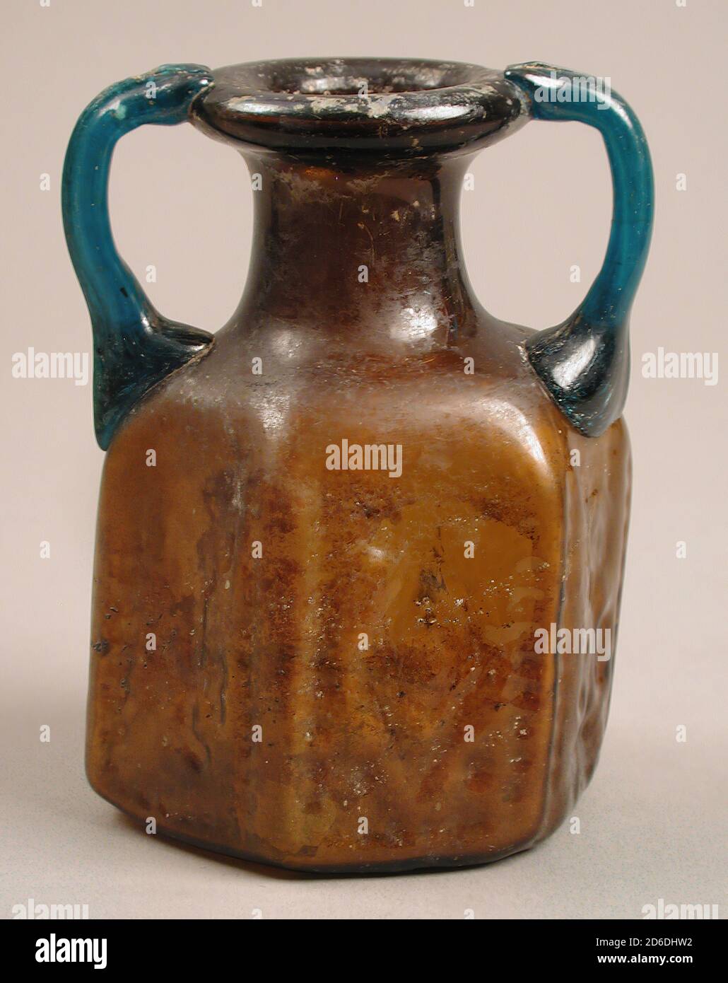 Hexagonal Jug with Handles, Byzantine, 6th-mid-7th century. Stock Photo