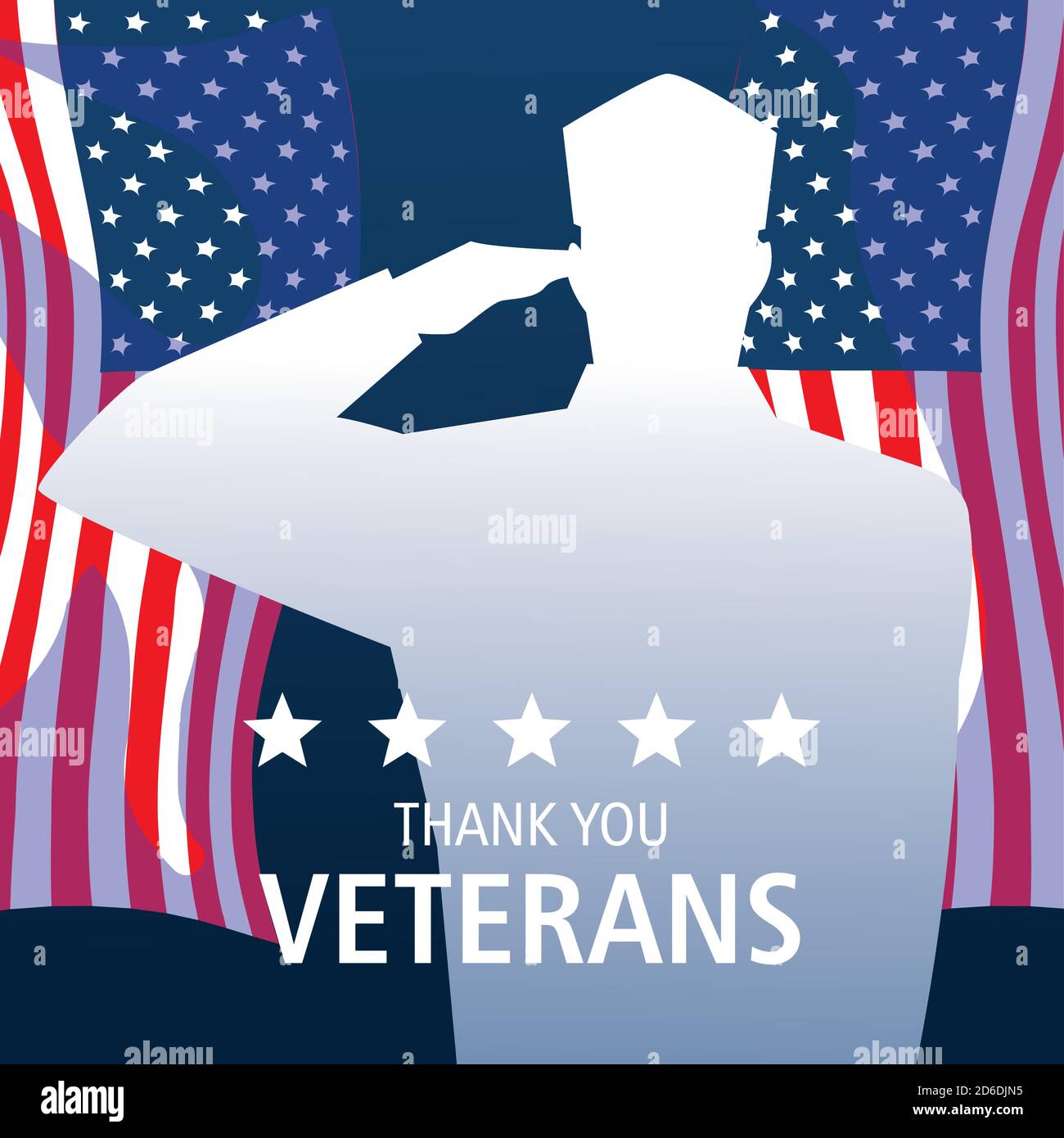 happy veterans day, silhouette soldier and US flags vector illustration ...