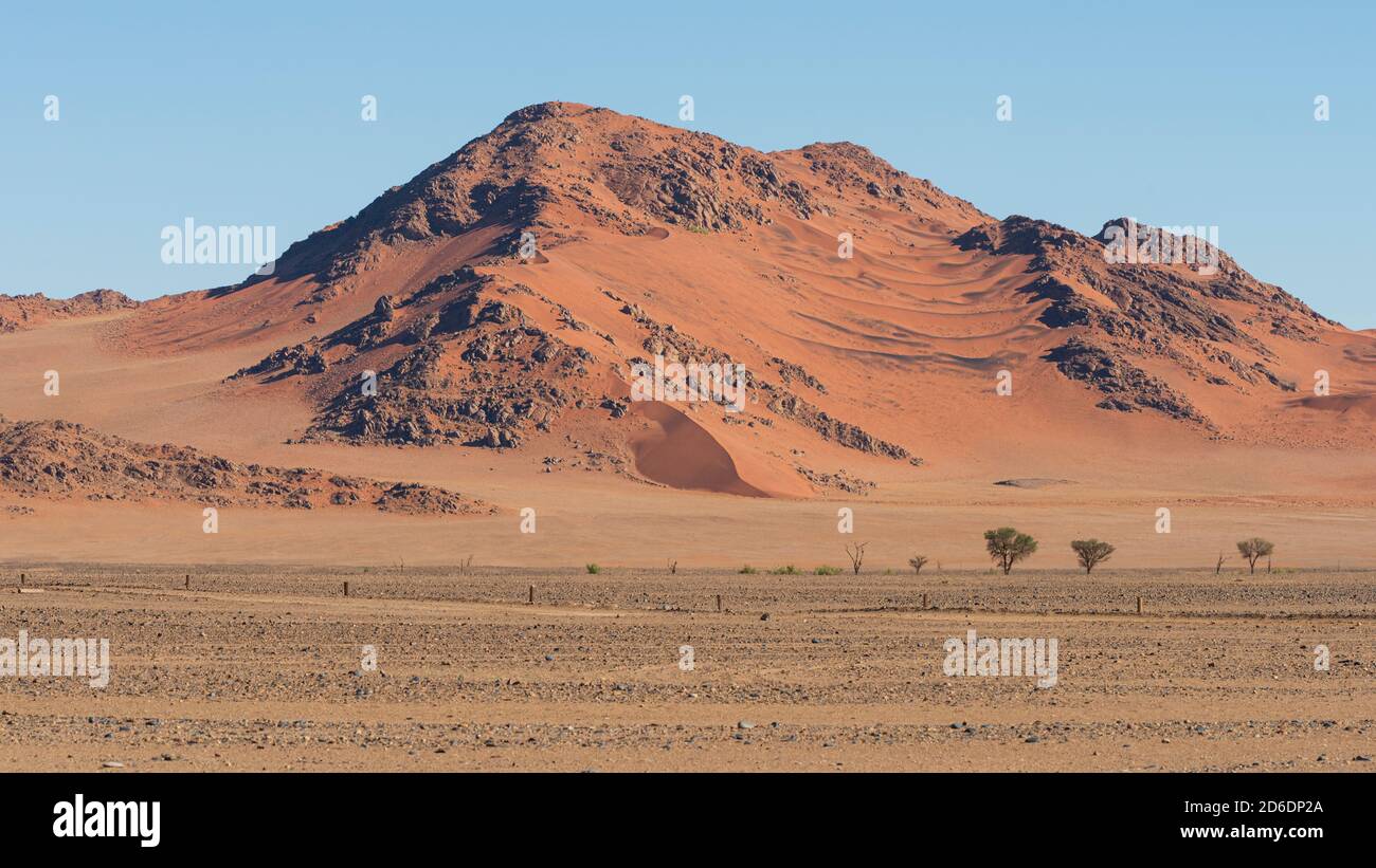 A jeep tour through Namibia, wildlife, country and people. Dune landscape near Sossusvlei Stock Photo