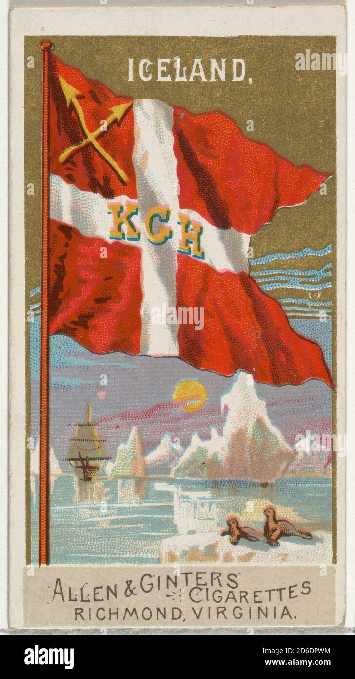 can you buy cigarettes in iceland Iceland, from Flags of All Nations, Series 2 (N10) for Allen & Ginter  Cigarettes Brands, 1890 Stock Photo