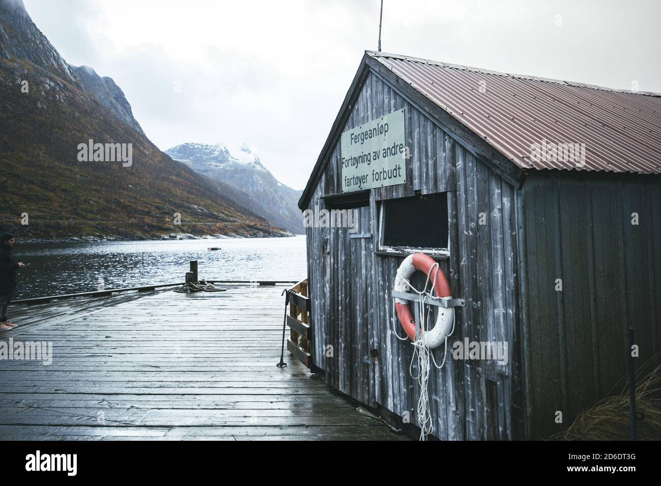Old fishing hut in the fjords of Senja, Norway Stock Photo Alamy