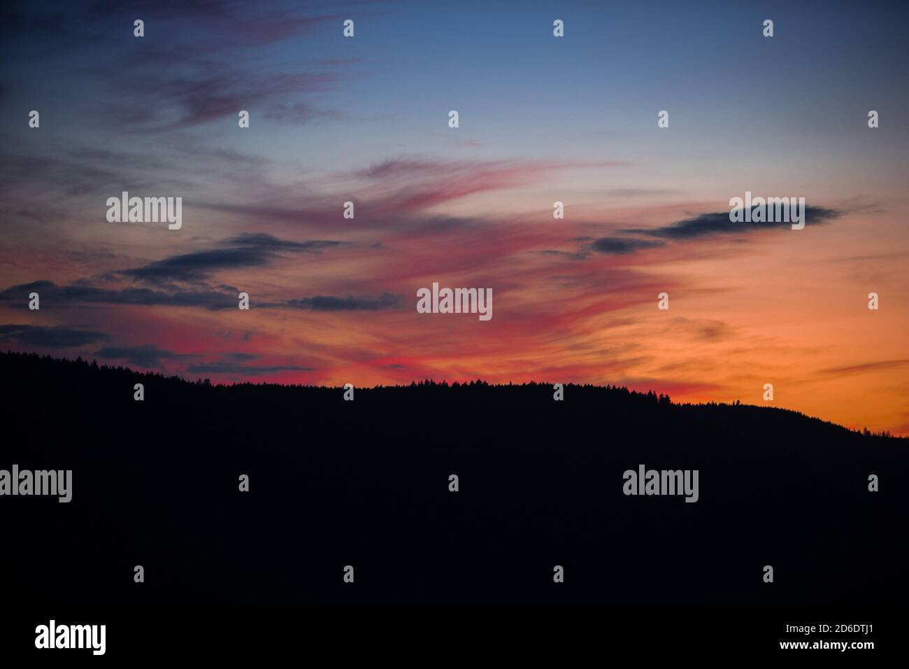 Sunset over the northern Black Forest in summer Stock Photo - Alamy
