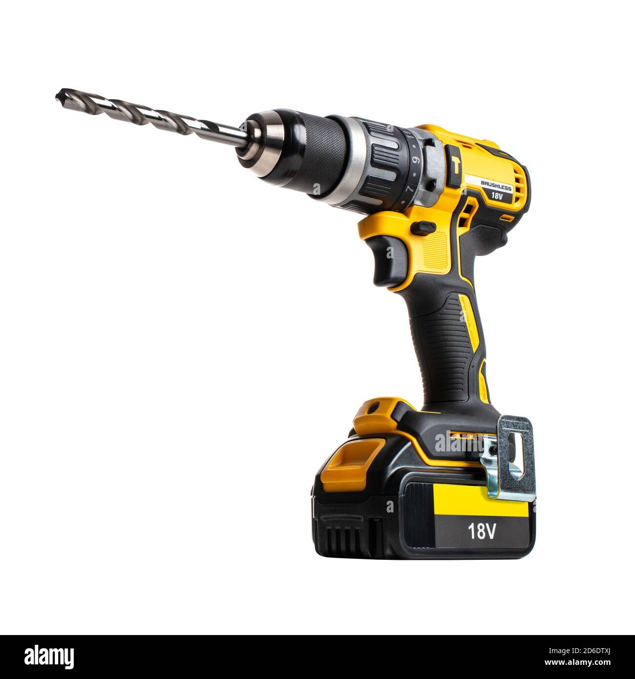 professional cordless impact drill isolated on white background. Stock Photo