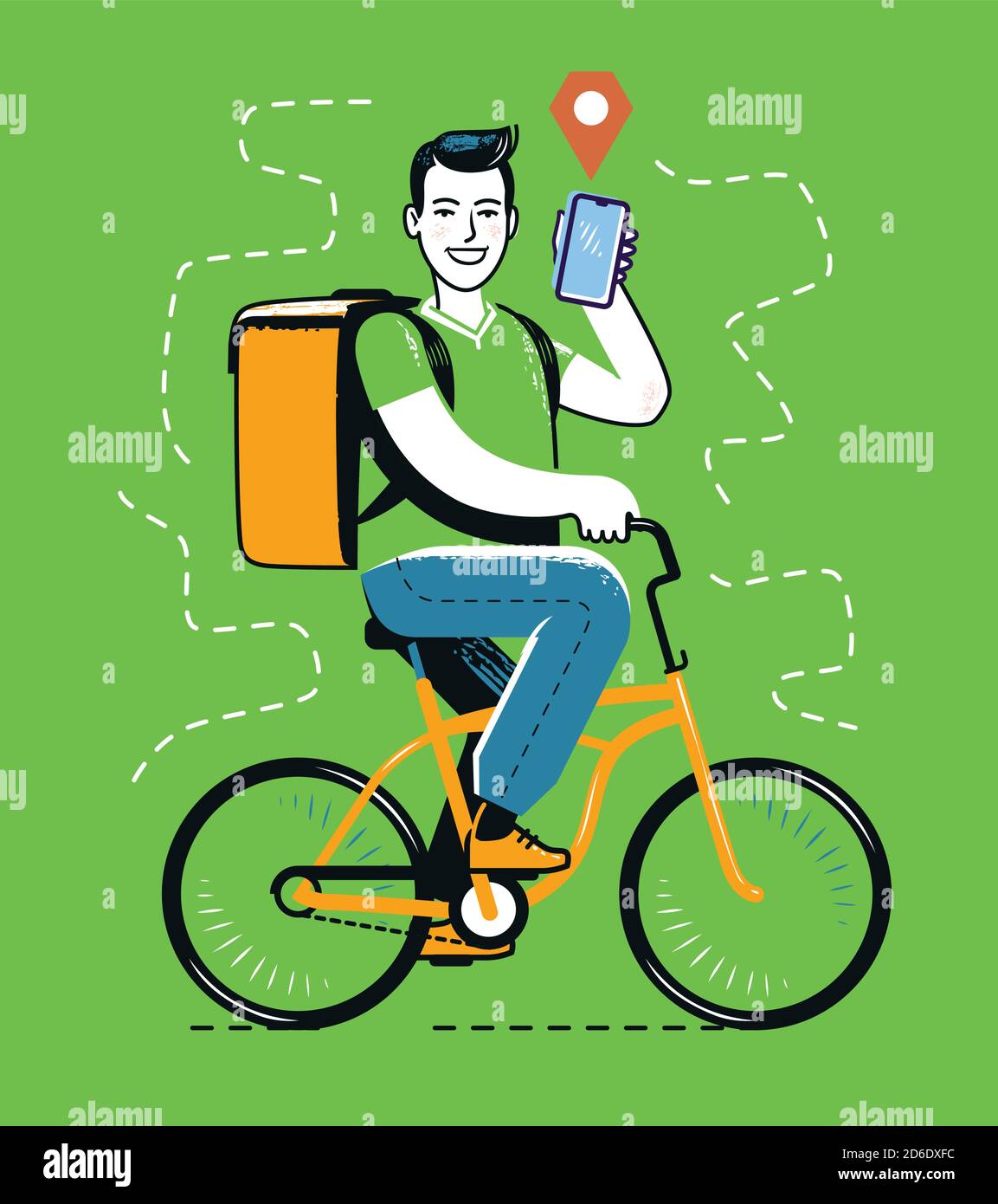 Bike riding. Cycling, travel concept vector illustration Stock Vector