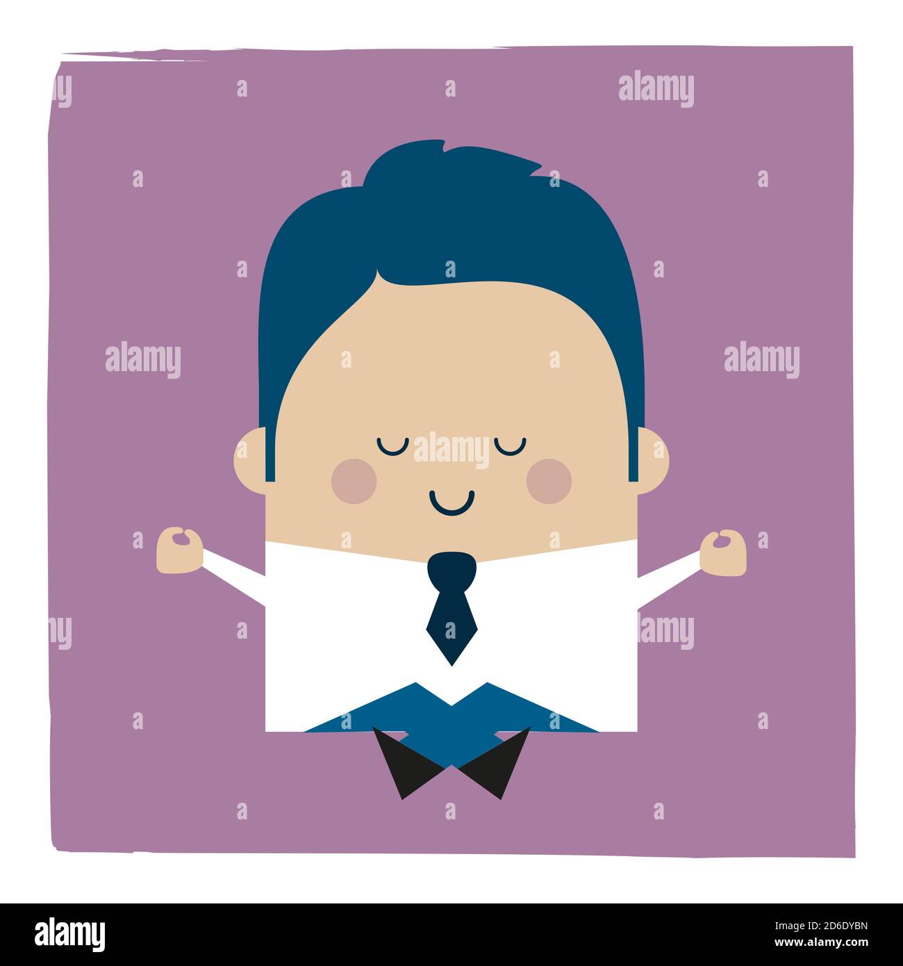 Illustration of a zen businessman Stock Photo
