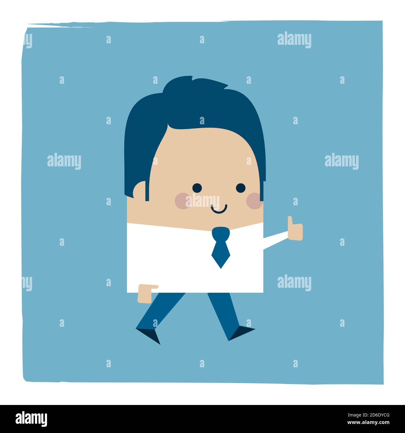 Illustration of a businessman holding his thumb up Stock Photo - Alamy