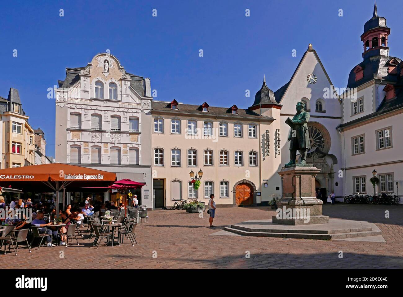 Jesuitenplatz with the Johannes Müller Monument, Koblenz, Rhineland-Palatinate, Germany Stock Photo