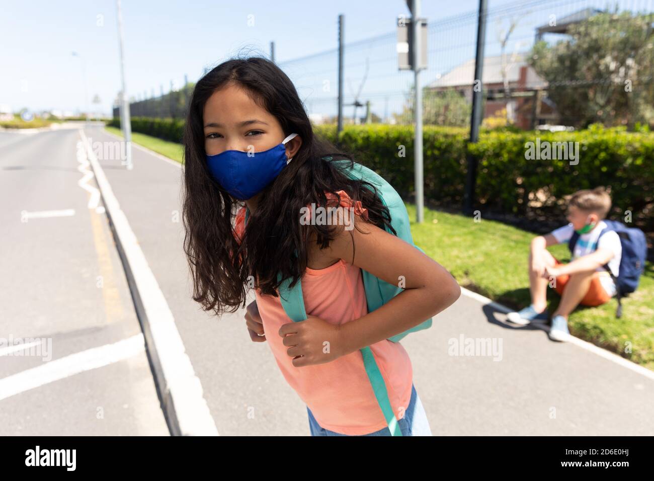 Girl wearing safety mask hi-res stock photography and images - Alamy