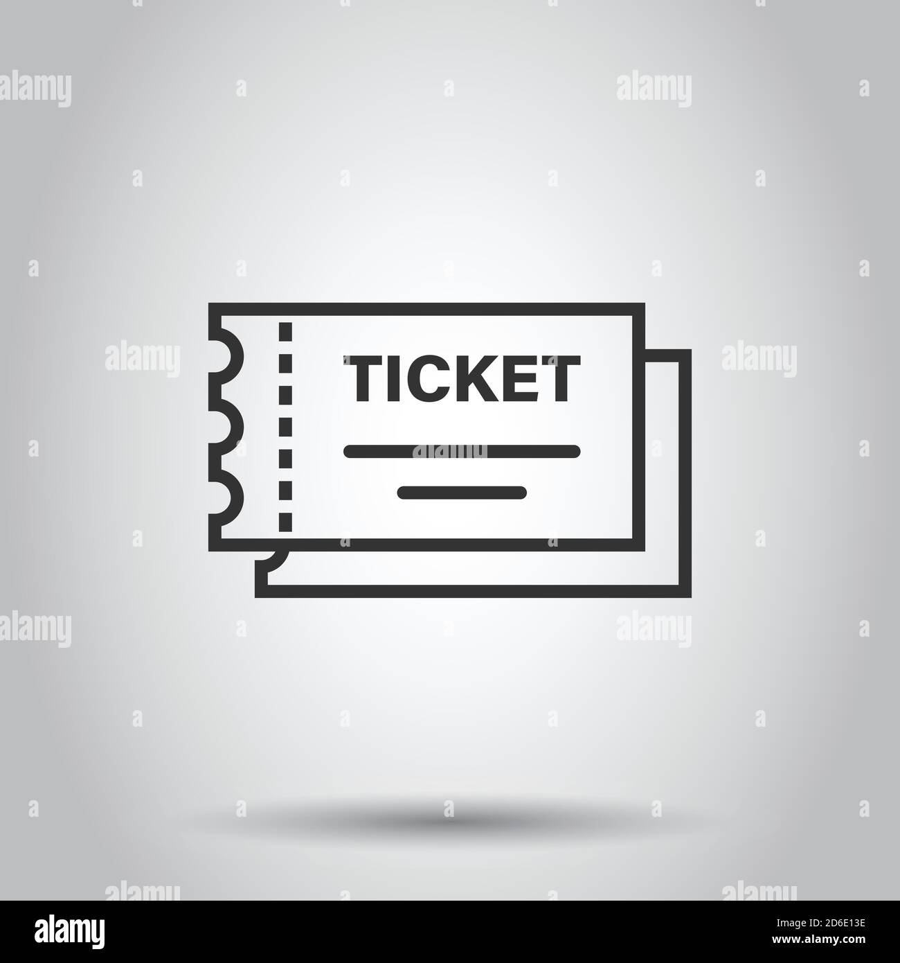 Cinema ticket icon in flat style. Admit one coupon entrance vector ...