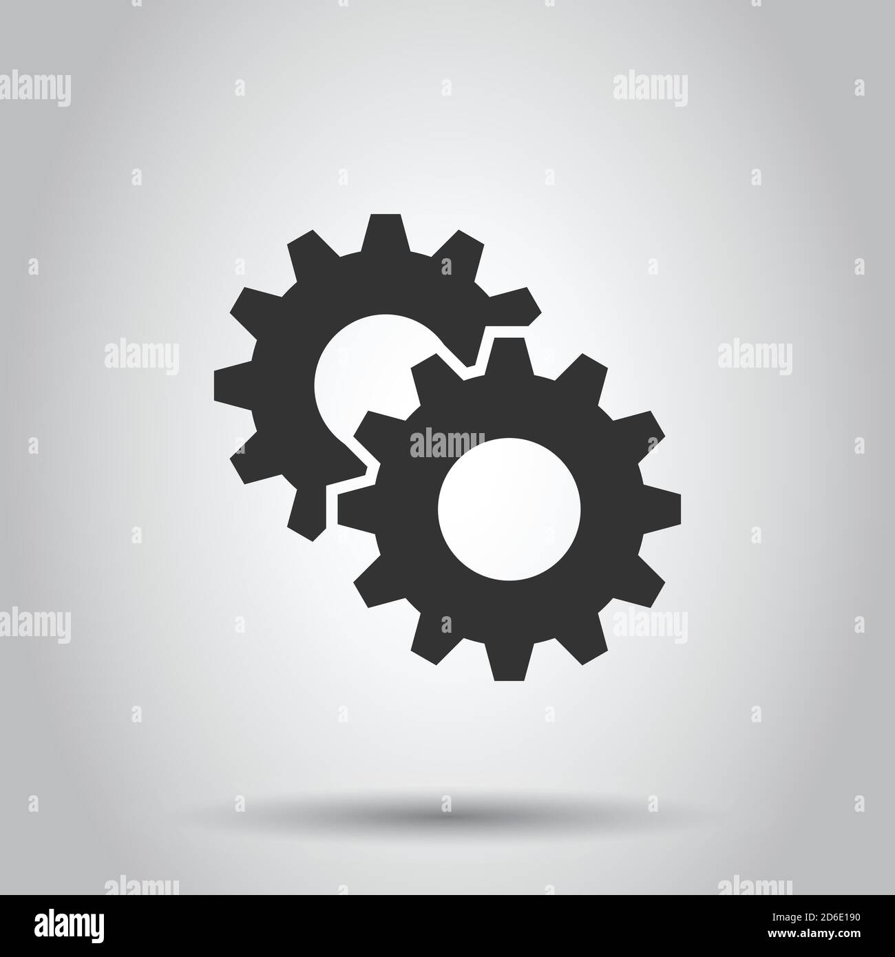 Gear vector icon in flat style. Cog wheel illustration on white ...