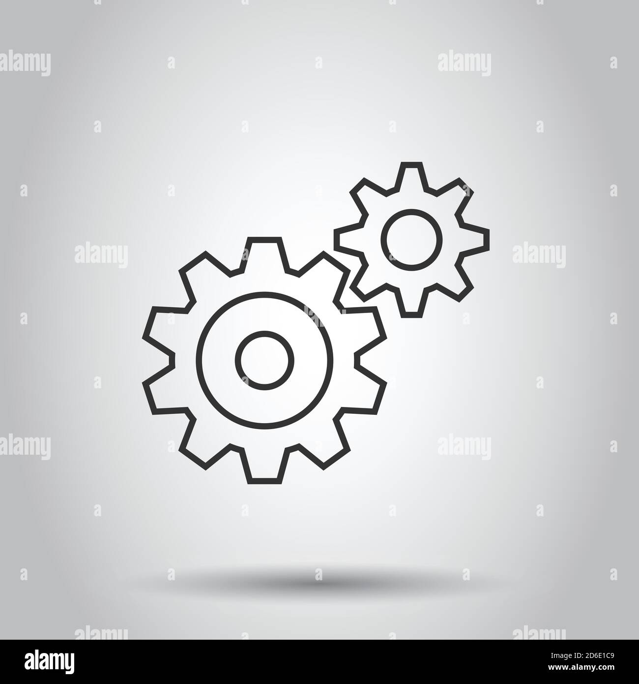 Gear vector icon in flat style. Cog wheel illustration on white ...
