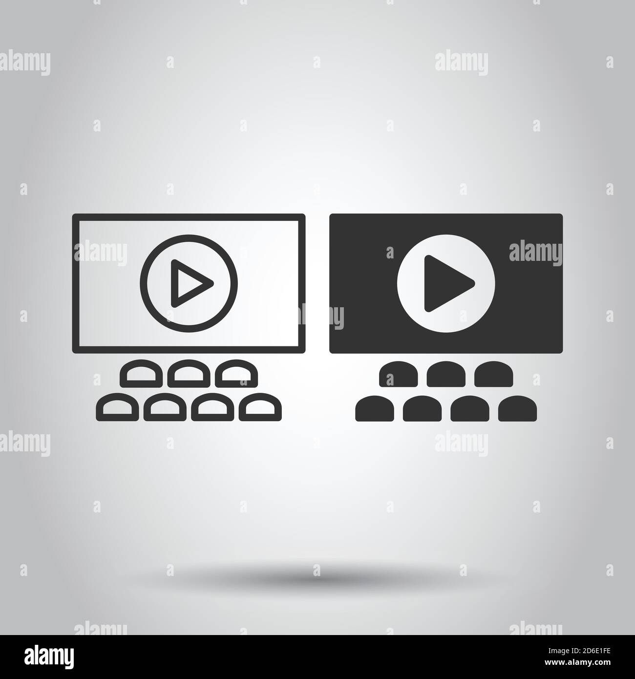 Film icon in flat style. Movie vector illustration on white isolated ...