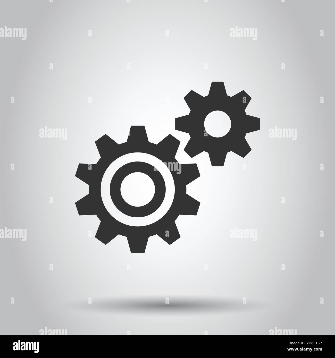 Gear vector icon in flat style. Cog wheel illustration on white ...