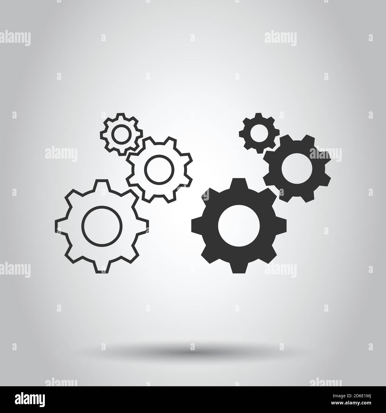 Gear vector icon in flat style. Cog wheel illustration on white ...