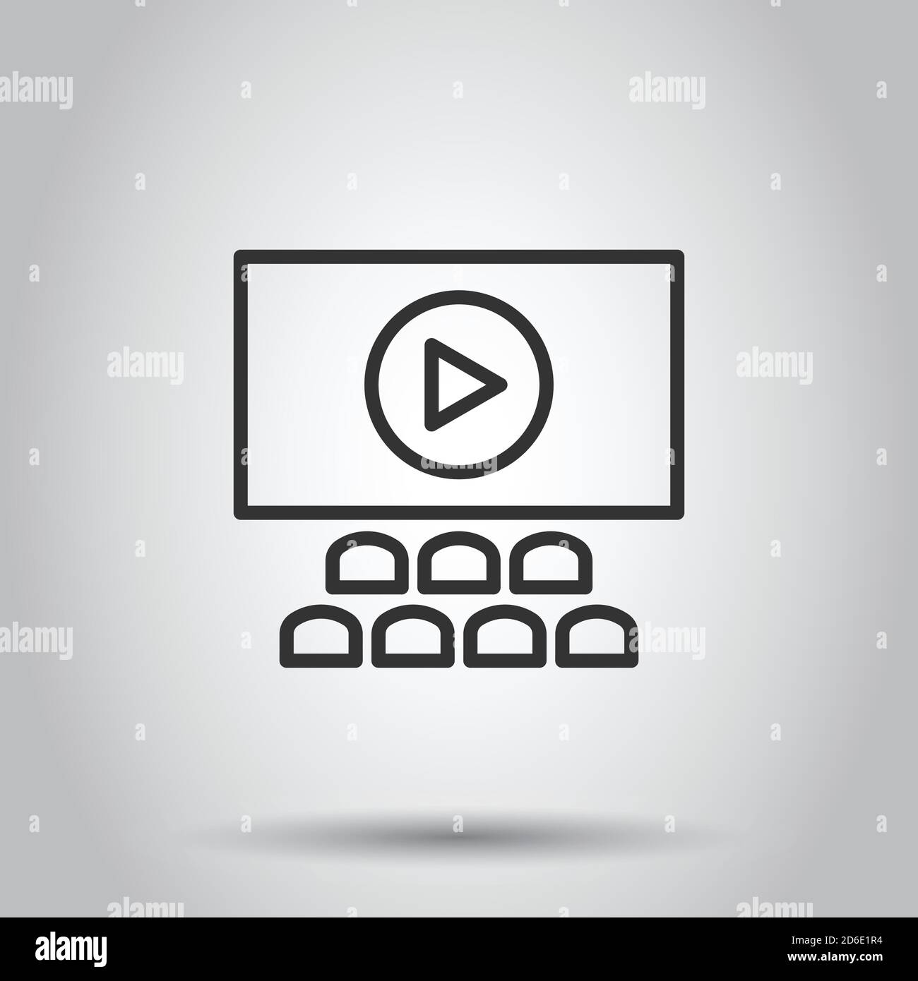 Film icon in flat style. Movie vector illustration on white isolated ...