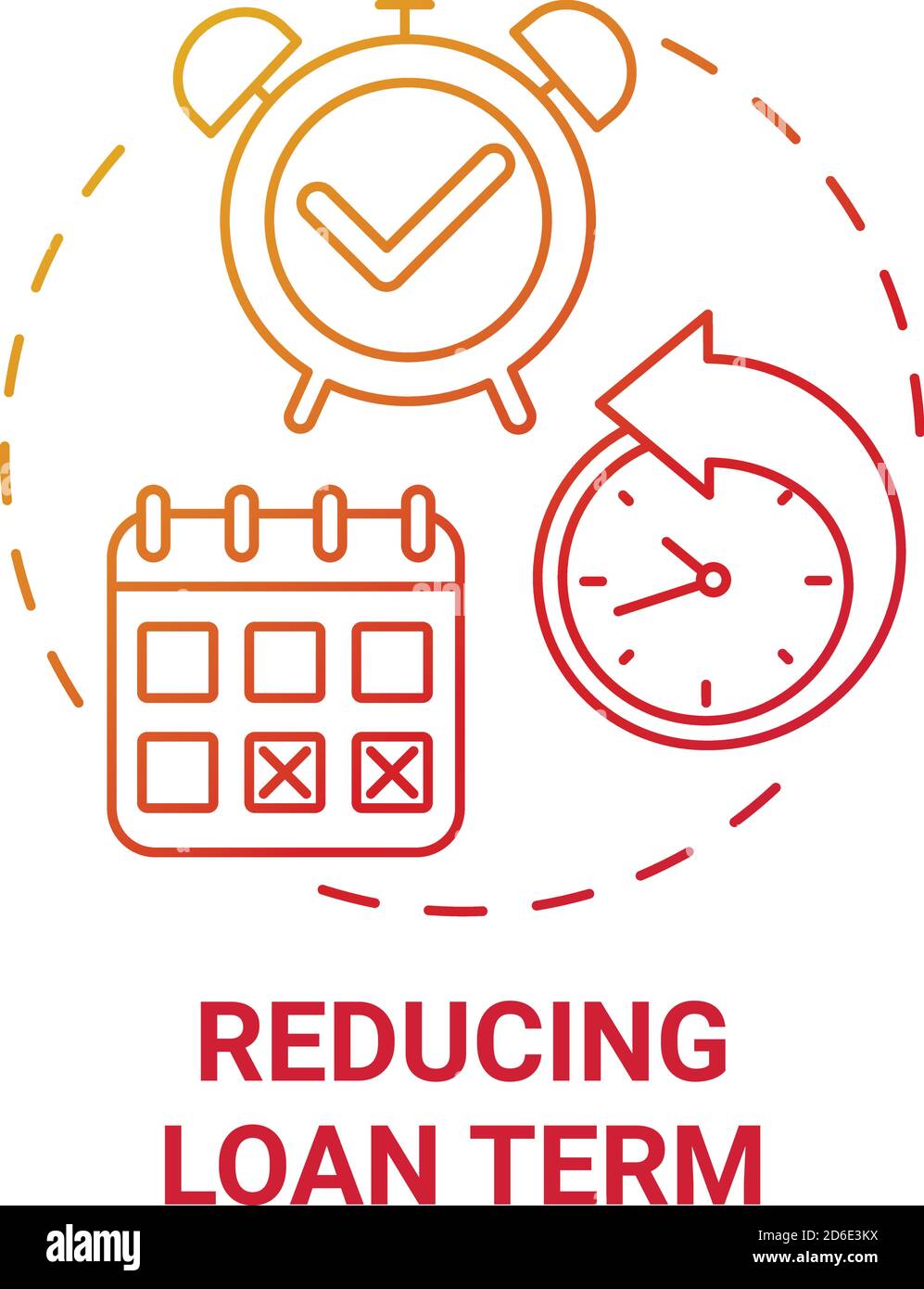 Reducing loan term concept icon Stock Vector