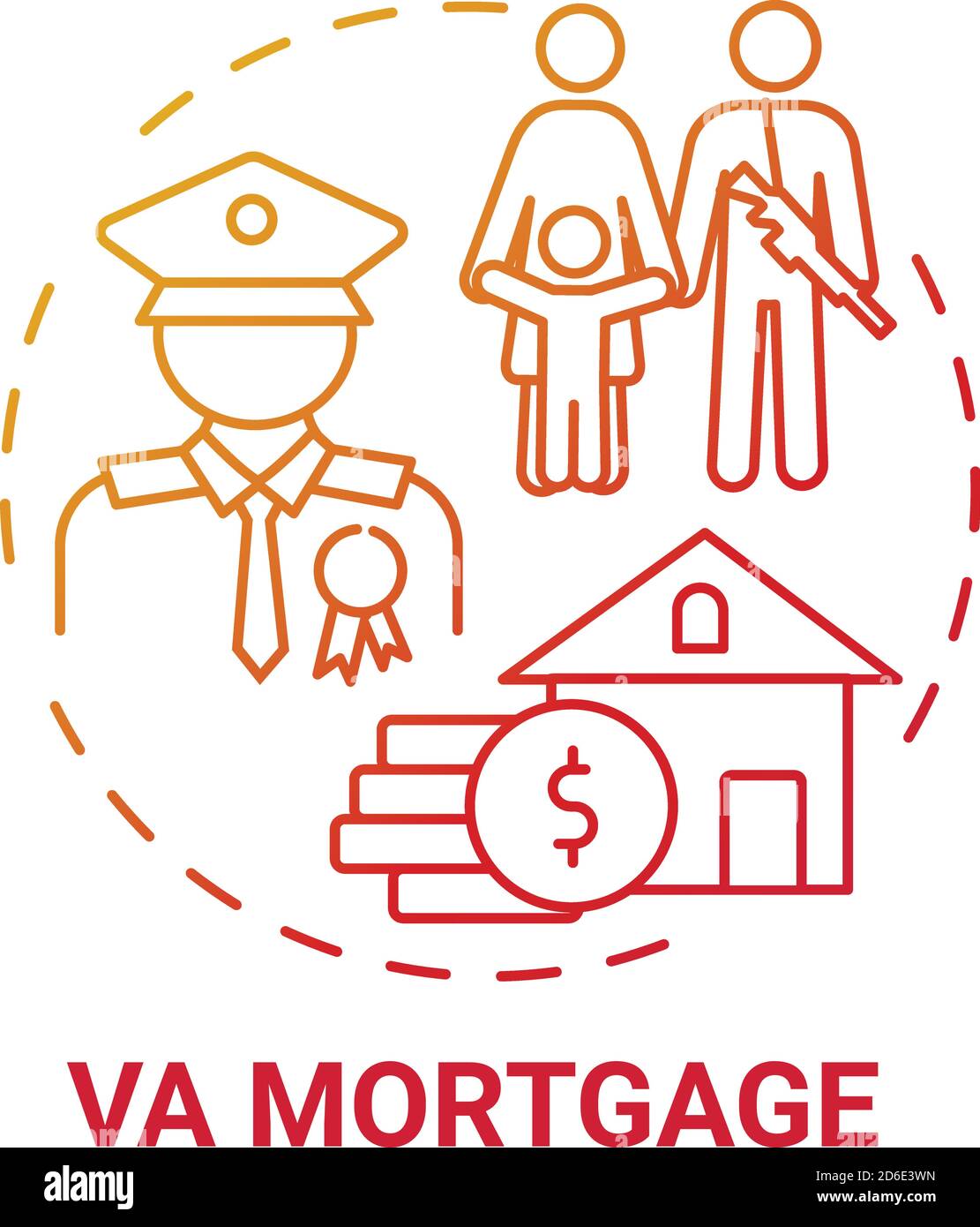 VA mortgage concept icon Stock Vector
