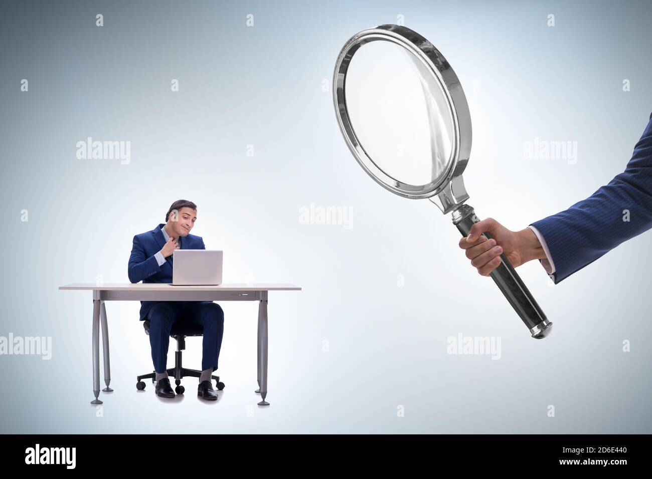 Concept of employee monitoring by the boss Stock Photo - Alamy
