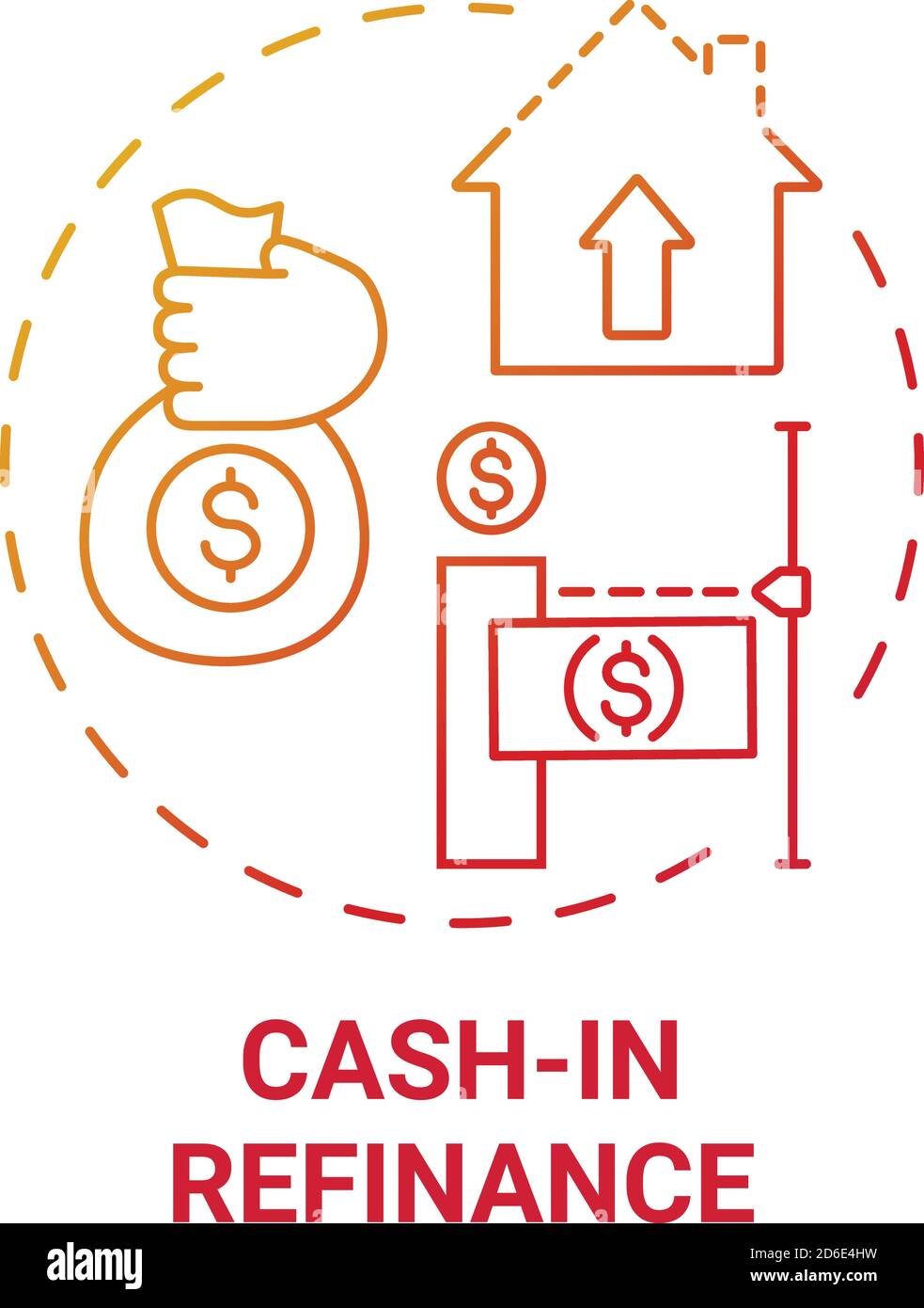 Cash-in refinance concept icon Stock Vector