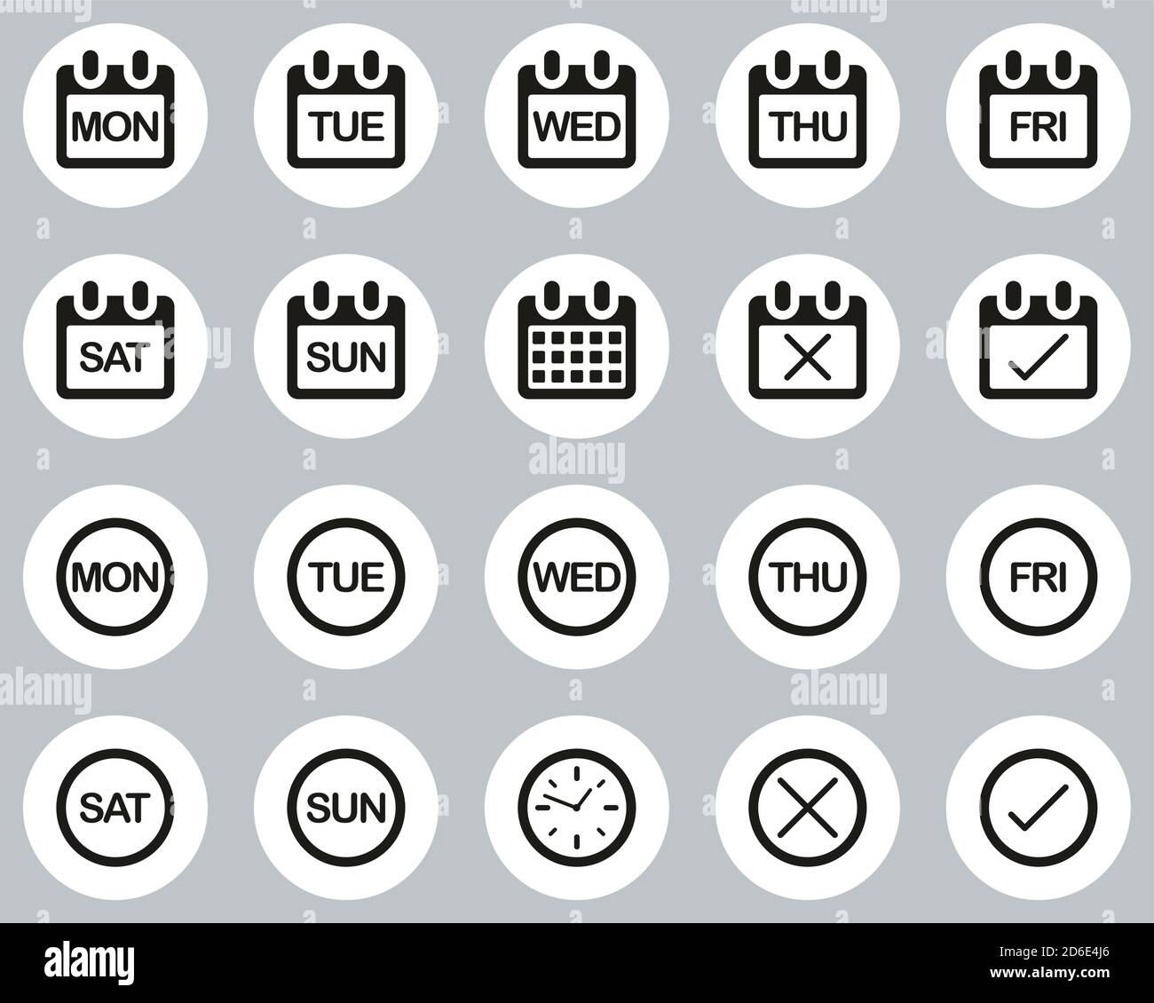 days-of-the-week-icons-black-white-flat-design-circle-set-big-stock