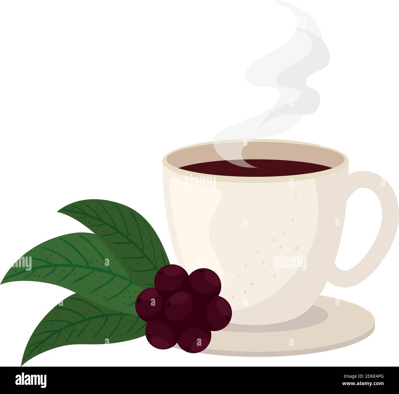 coffee cup with beans and leaves vector design Stock Vector Image & Art ...