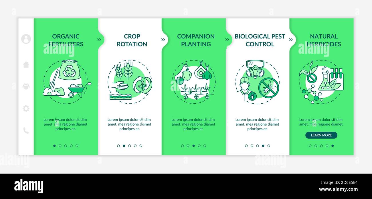 Organic farming principles onboarding vector template Stock Vector