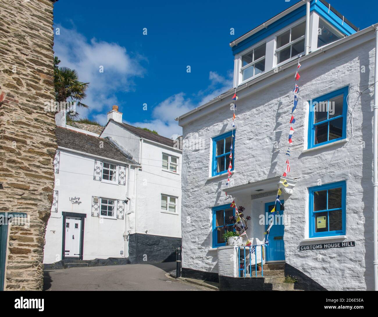 Custom House Hill Fowey Cornwall England Stock Photo