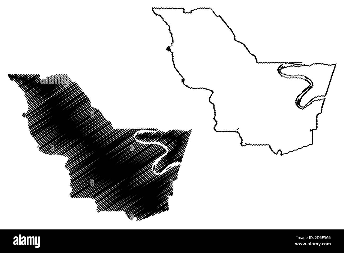 Iberville County, Louisiana (U.S. county, United States of America, USA, U.S., US) map vector illustration, scribble sketch Iberville Parish map Stock Vector