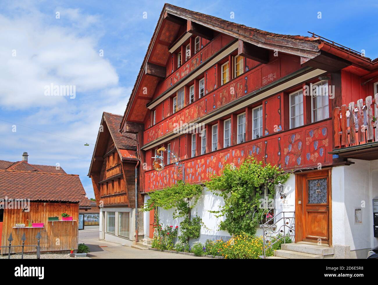 Typical painted house, Appenzell, Appenzeller Land, Canton of Appenzell-Innerrhoden, Switzerland Stock Photo