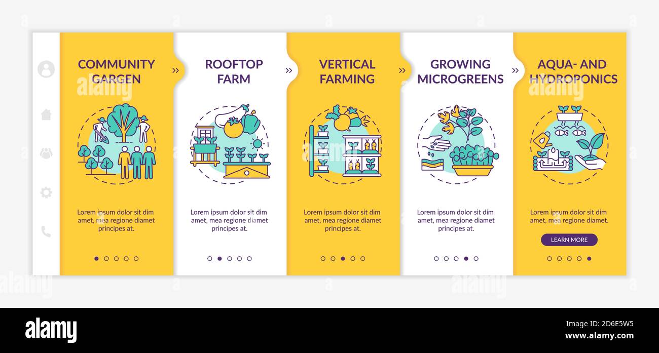 Urban farming onboarding vector template Stock Vector