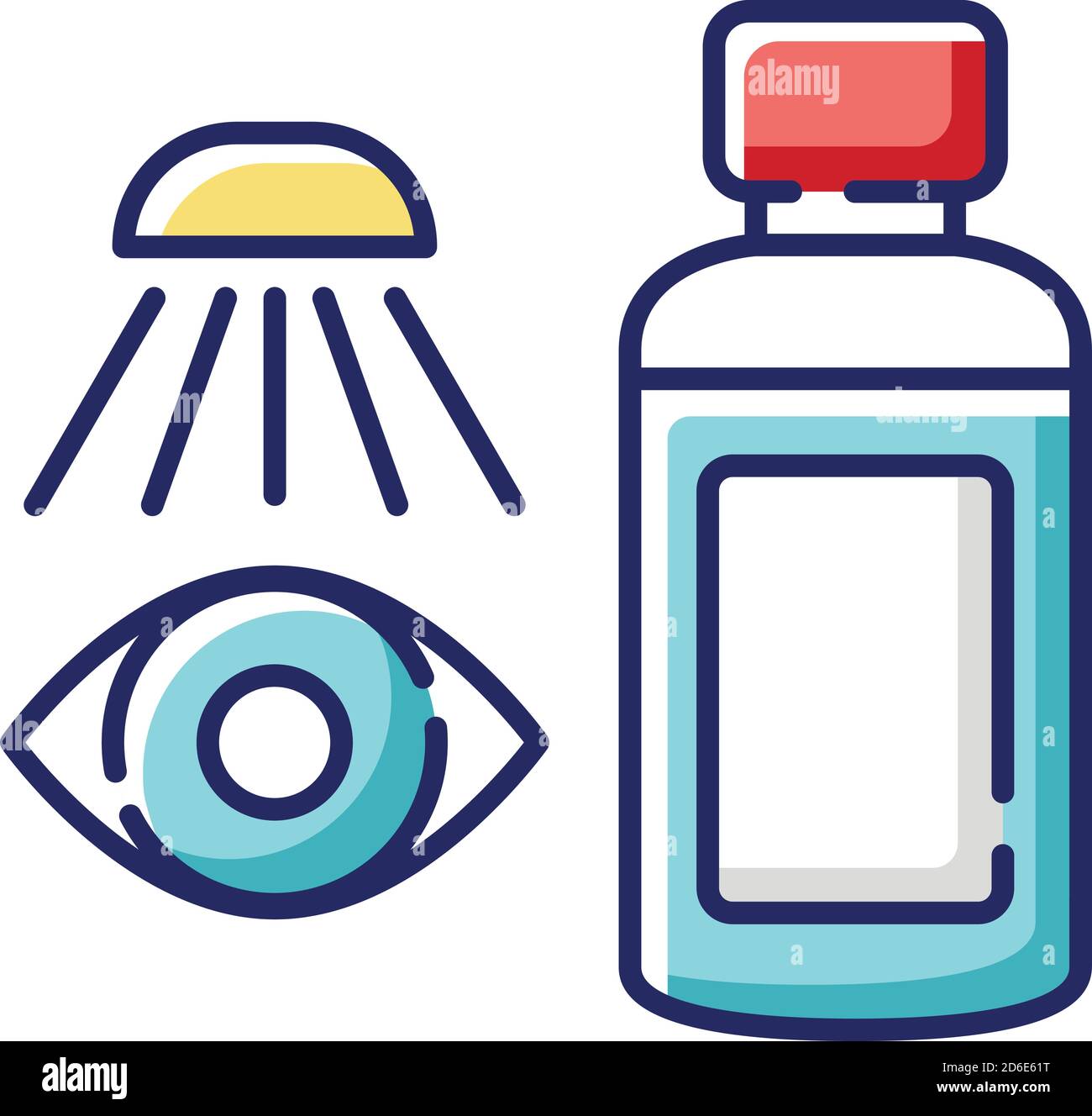 Eyewash RGB color icon Stock Vector