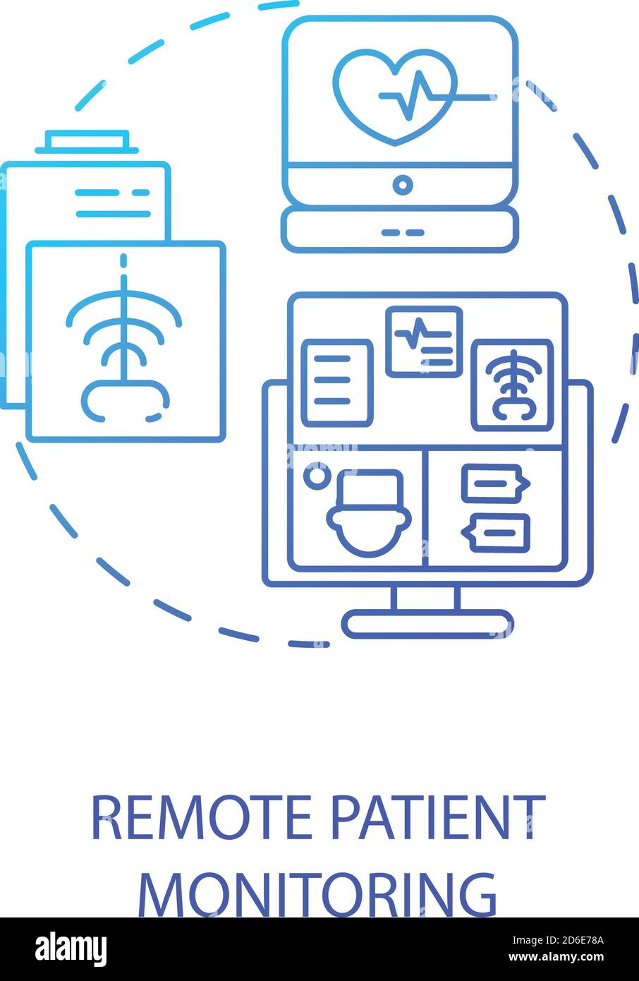 Remote patient monitoring concept icon stock vector image art alamy