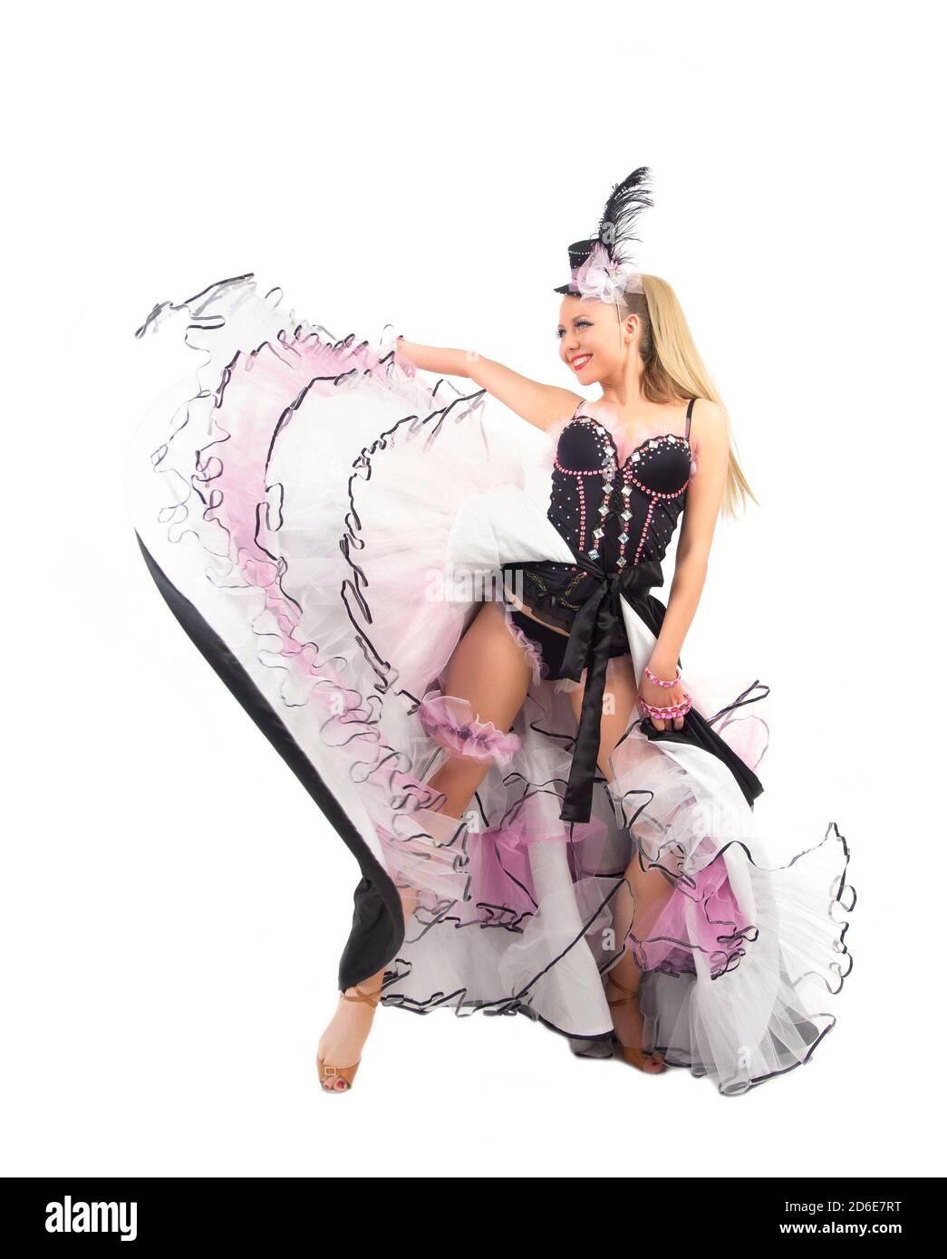 Moulin Black Pink Dancer Cancan Skirt Dress