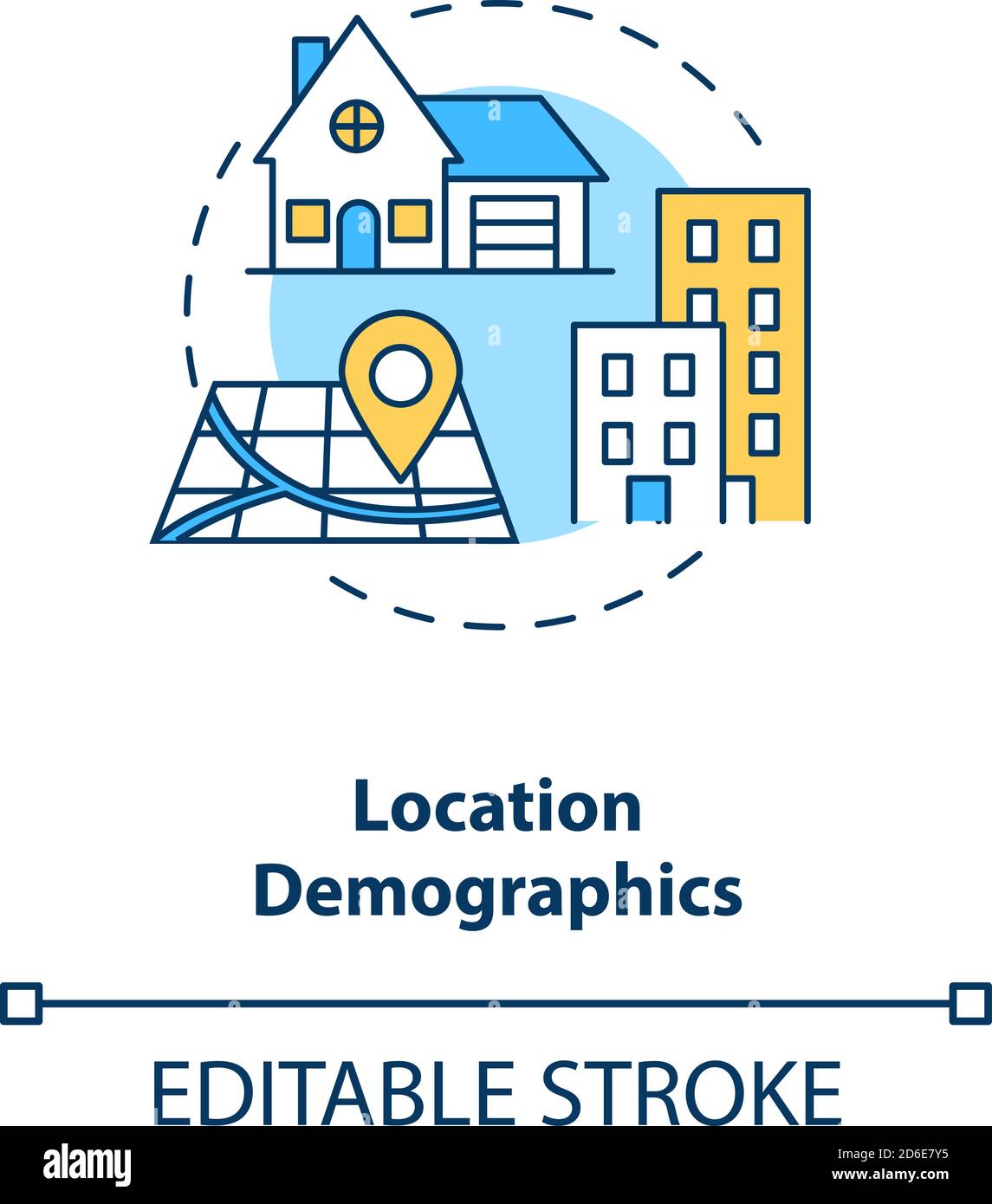 Location demographics concept icon Stock Vector