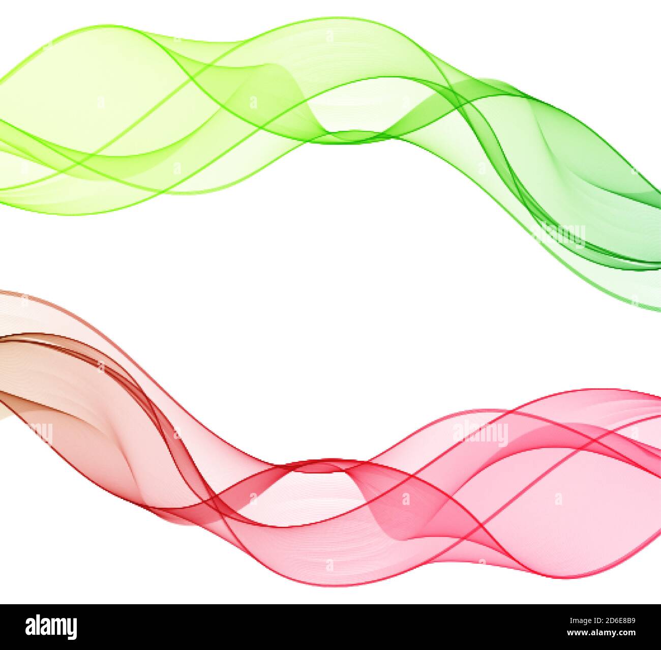 Abstract colored waves set. Vector design element Stock Vector