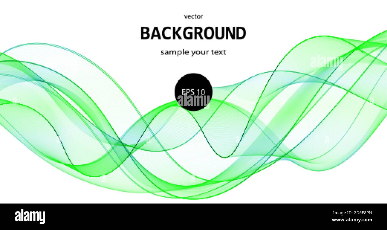 Blue and green wave. abstract vector graphics RGB Stock Vector Image