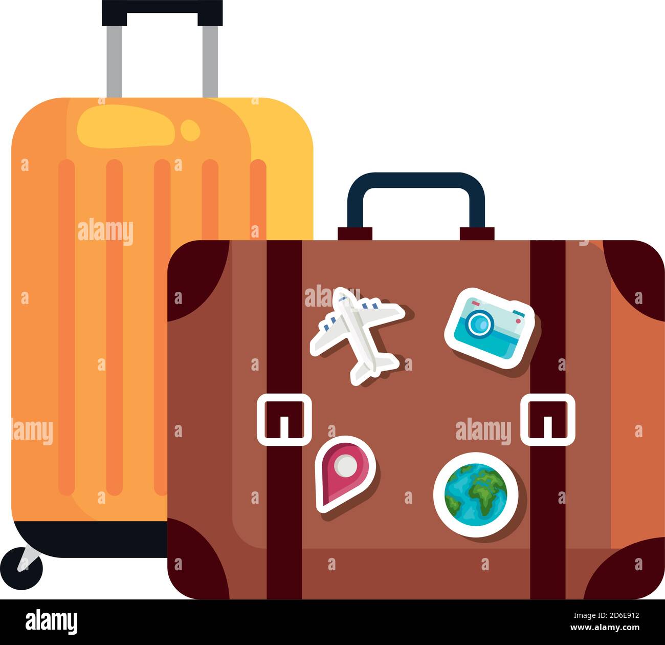 travel bags with stickers vector design Stock Vector Image & Art Alamy