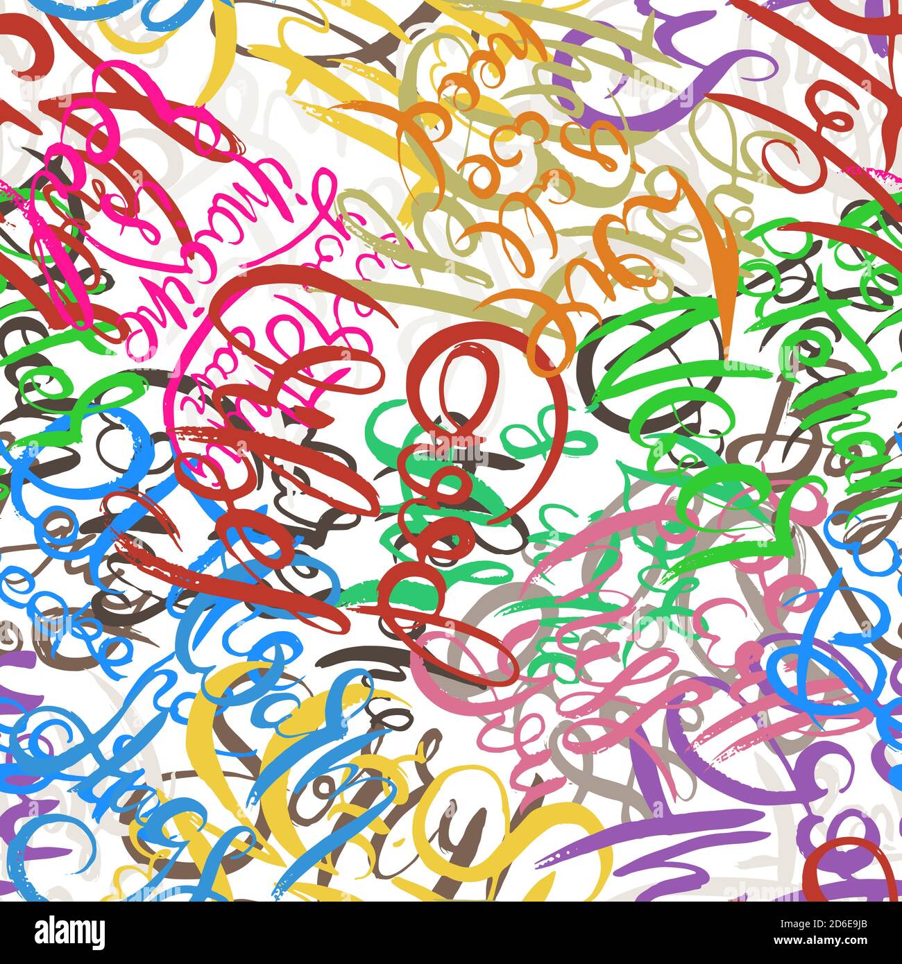 Graffiti background seamless pattern. Hand style tagging. Vandal vector lettering Stock Vector