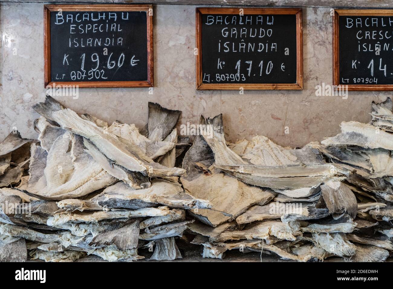 Salted and dried cod being sold at local grocery shop Stock Photo Alamy