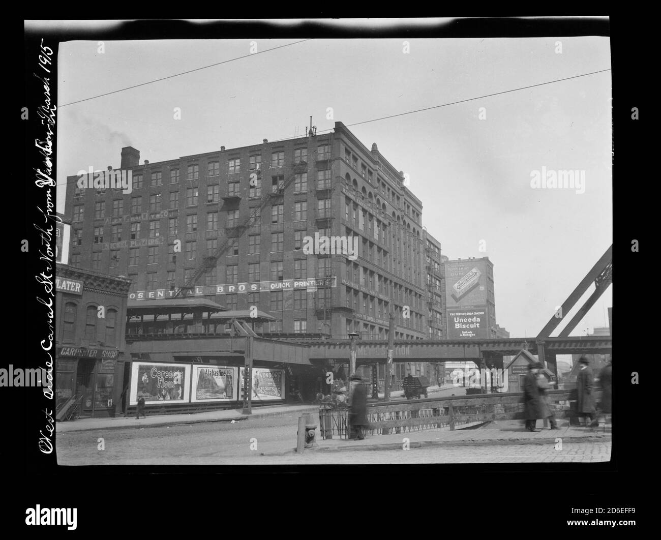 View of the west side of Canal Street, north from Van Buren Street, Chicago, Illinois, 1915. Stock Photo