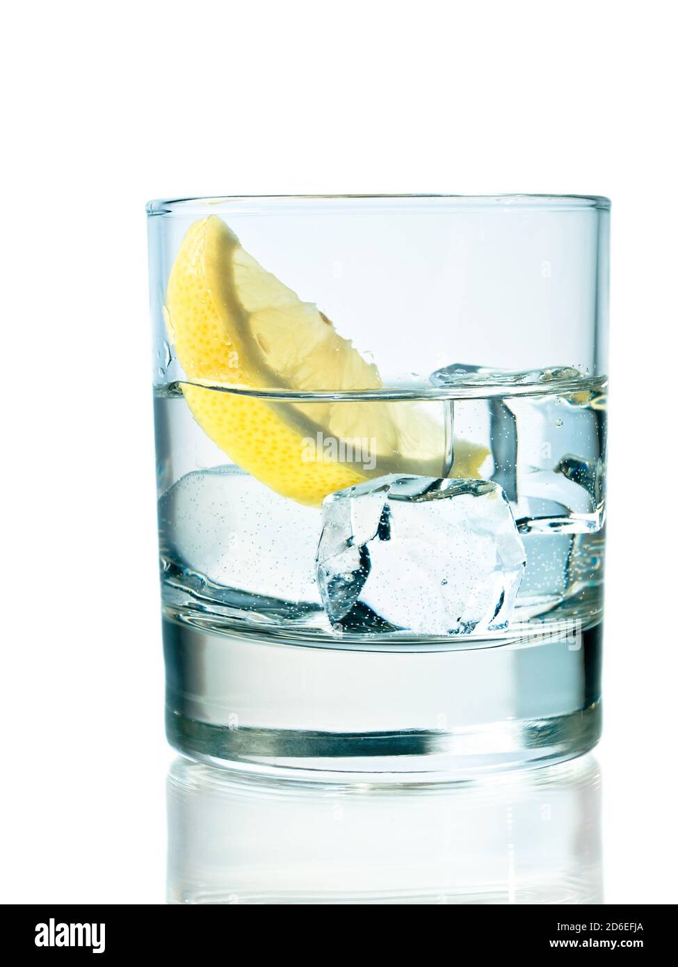 Glass of vodka on the rocks with lemon Stock Photo Alamy
