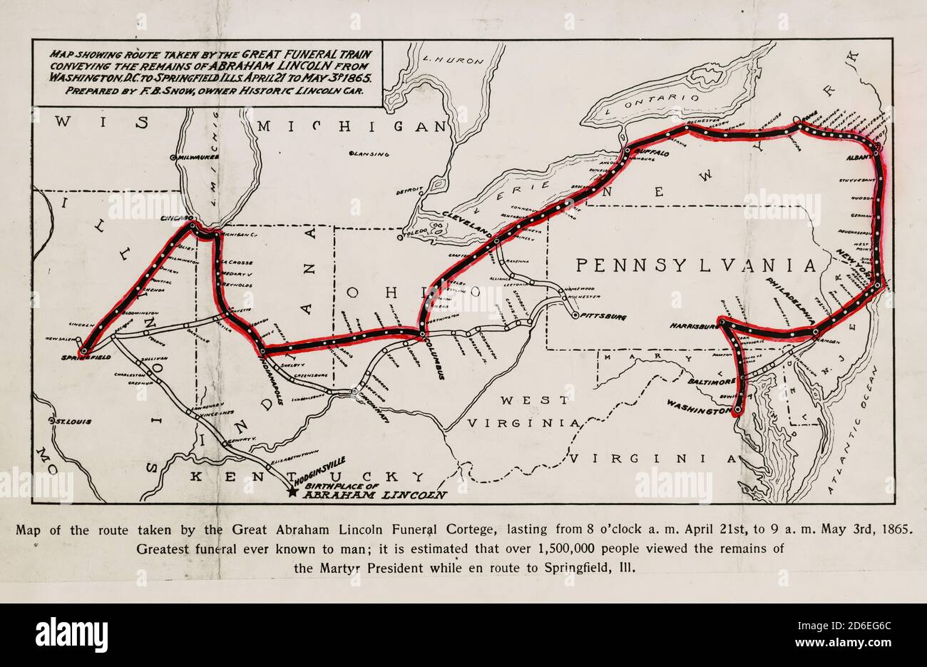 Route Taken by Lincoln's Funeral Train