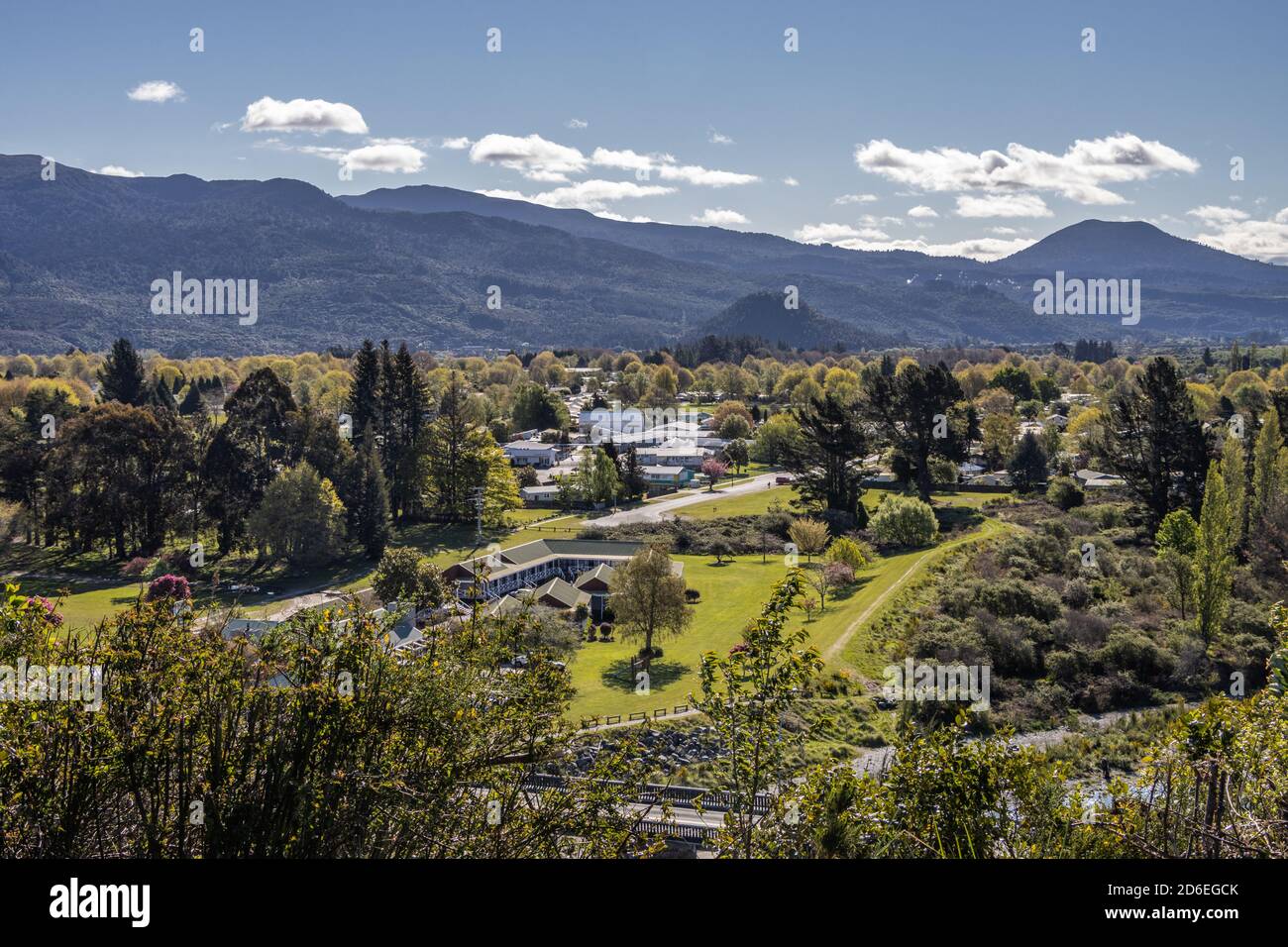 View over Turangi from lookout Stock Photo