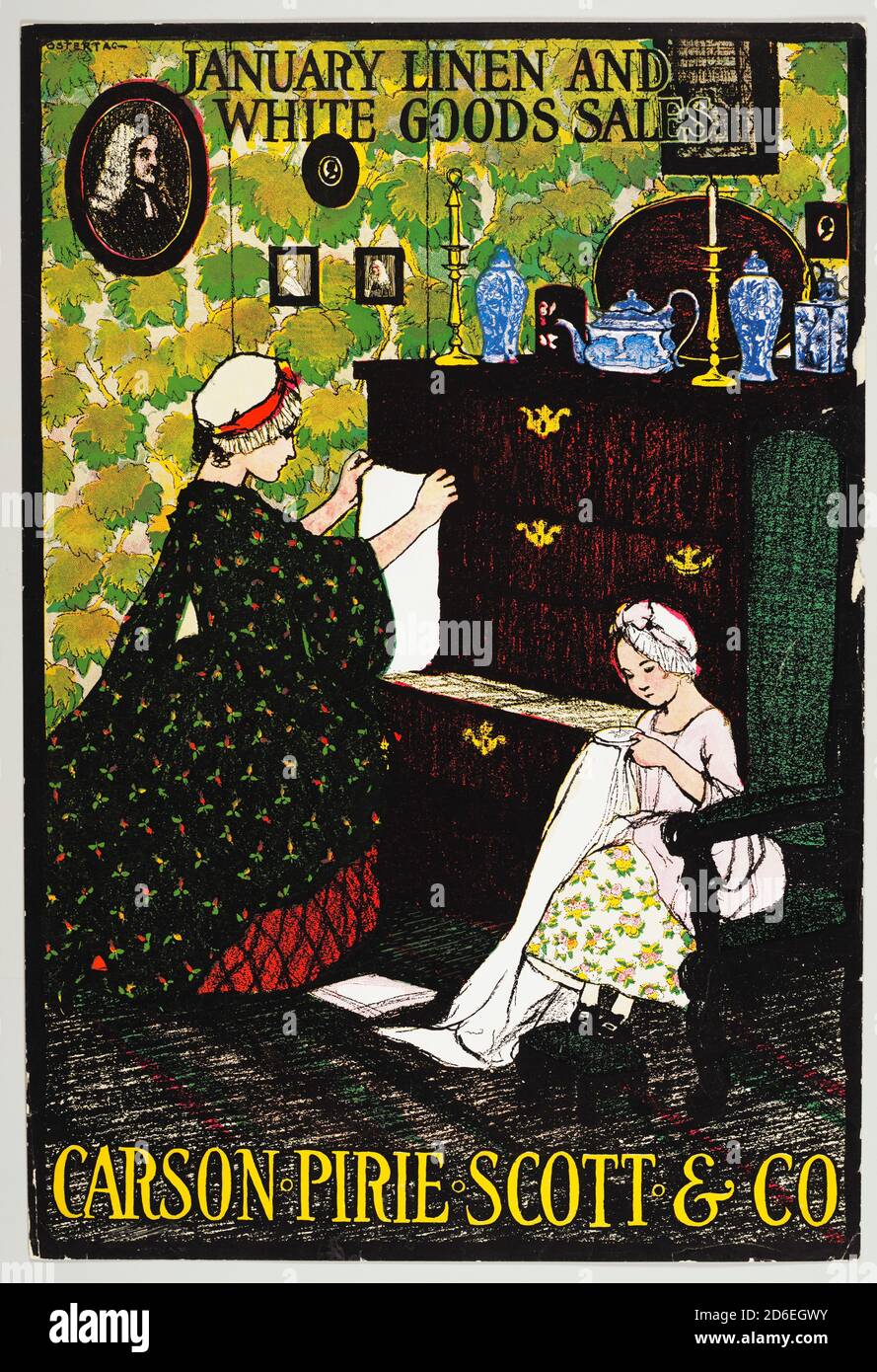Advertisement for Carson Pirie Scott & Co. January linen and white