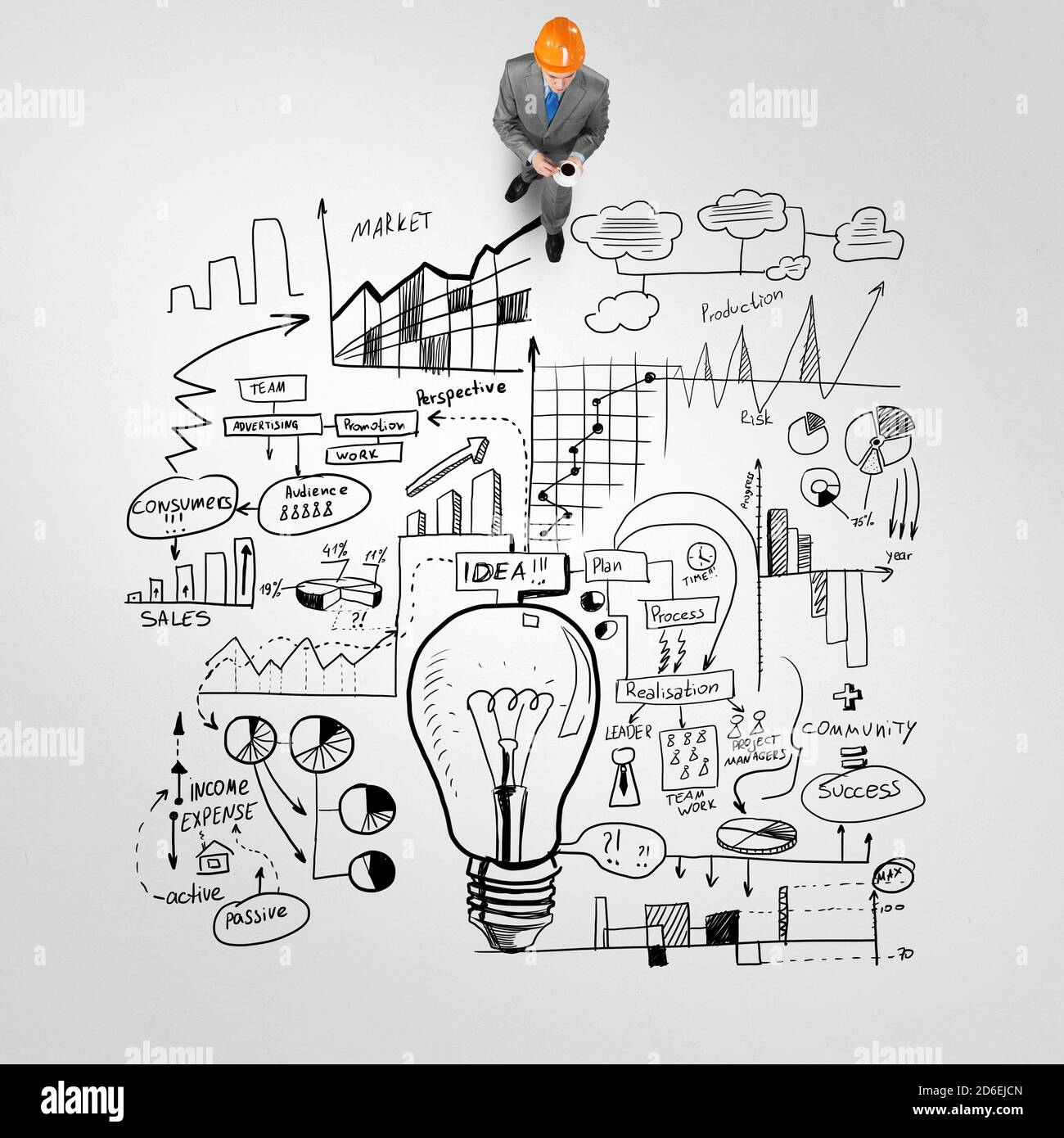 Man engineer thinking over his plan Stock Photo - Alamy