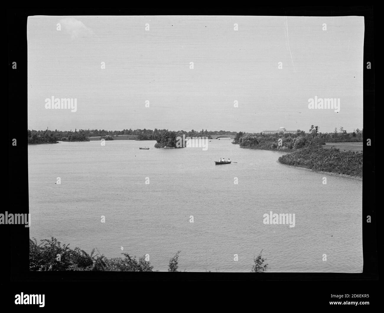 Jackson Park lagoon, looking north from bridge, Chicago, Illinois