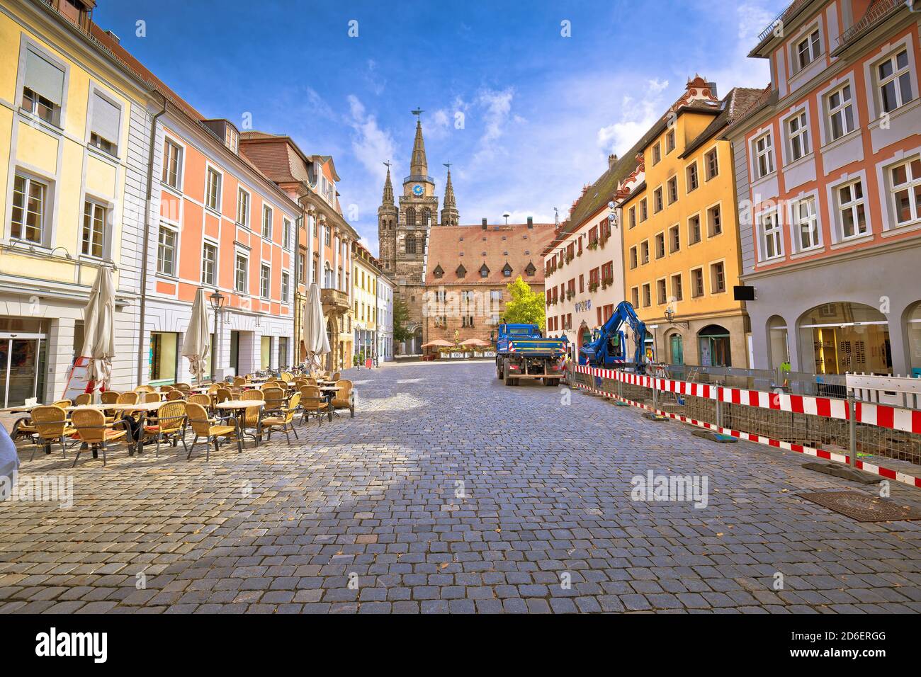 Ansbach. Old town of Ansbach picturesque square view, Bavaria region of Germany Stock Photo
